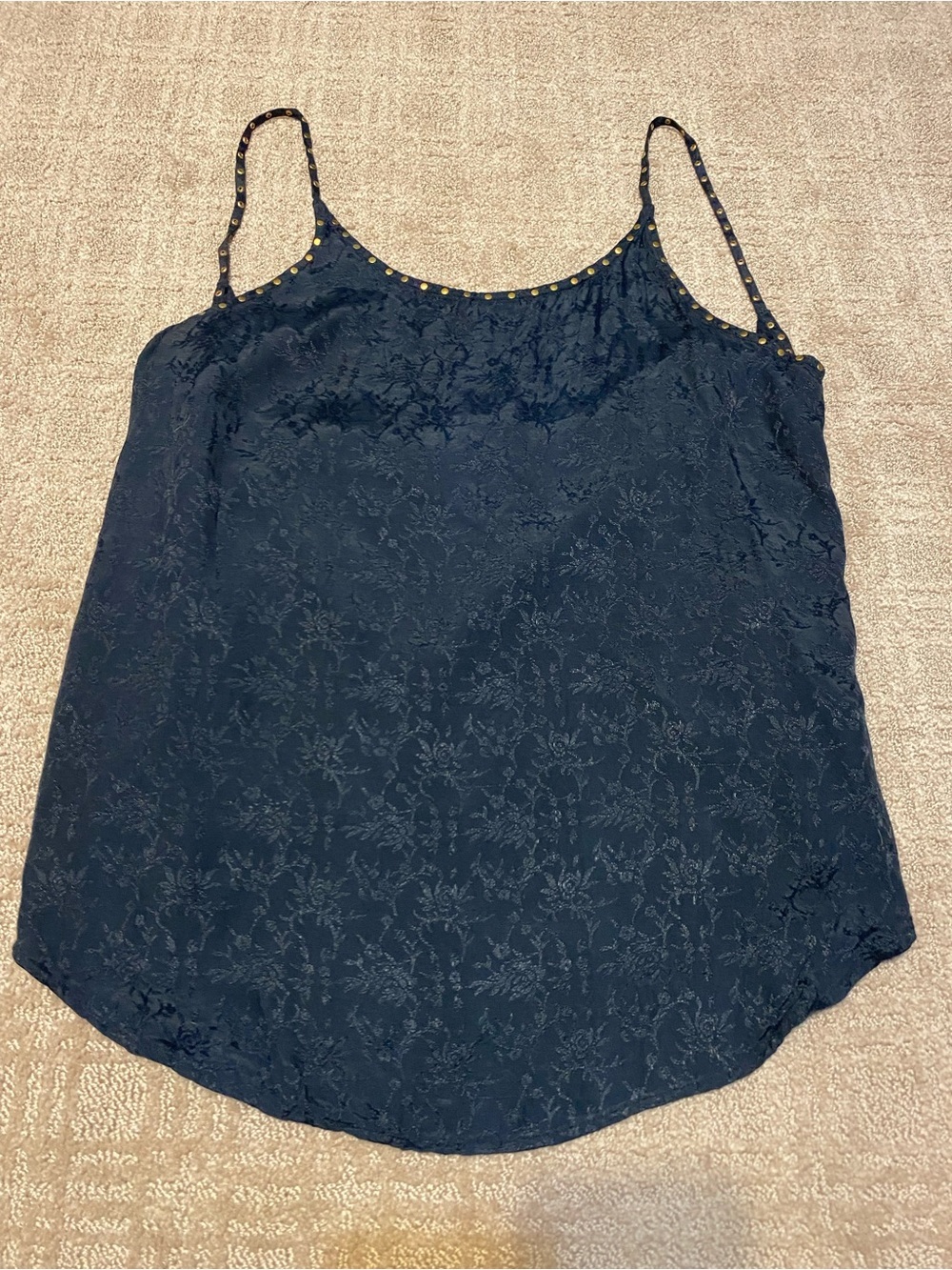 {Pins & Needles | Urban Outfitters} Embroidered Floral Cami Top | Navy ~ Medium